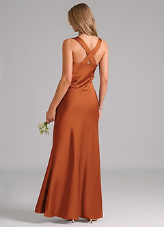 Azazie Kamila Brautjungfernkleider Eine Linie Plissee Stretch-Satin Kleid Kanel image2