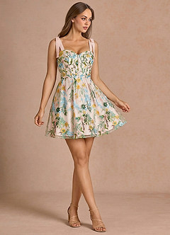 Aurelie Blush Pink Multi Mini Dress image5