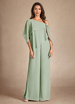 Azazie Halima vestidos de madre de la novia Vestido de Salvia Polvorienta de Gasa de Mono/Traje de pantalón con Corte Lateral image7