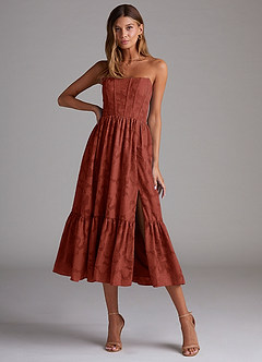 Delphina Terracotta Midi Dress image1