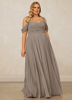 Christian Siriano Bridal for Azazie 1013 Bridesmaid Dresses Taupe A-Line Off the Shoulder Chiffon Dress image10