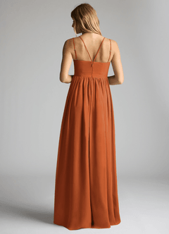 Azazie Emree Maternity Bridesmaid Dresses A-Line Chiffon Floor-Length Dress image4