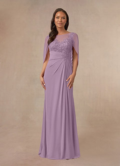 Azazie Hera Abiti per la Madre della Sposa Abito A-Line in Chiffon in Pizzo con Mantellina Glicine image1