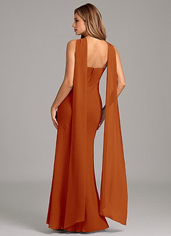 Azazie Kinsley Bridesmaid Dresses Paprika Mermaid Pleated Chiffon Dress image2