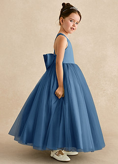 Azazie Peanut Flower Girl Dresses Twilight A-Line Strap Tulle Dress image3