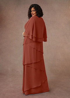 Azazie OHara Abiti per la Madre della Sposa Abito A-Line in Chiffon con Scollo a V Auburn image11