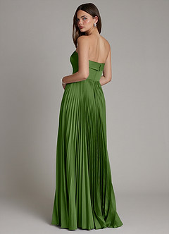 Azazie Mariana Brautjungfernkleider Eine Linie Plissee Stretch-Satin Kleid Basilikum image3