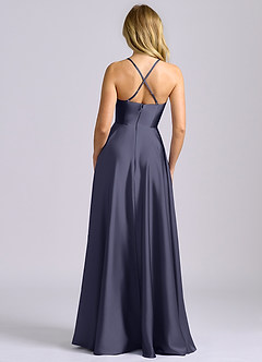 Azazie Truce Bridesmaid Dresses Stormy A-Line Stretch Satin Dress image2