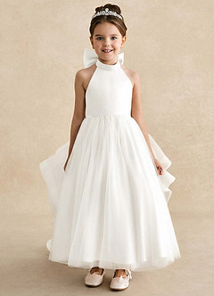 front Dainty Crystal Flower Girl Tiara