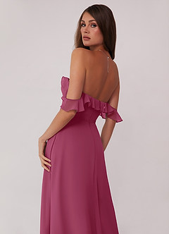 Barbie ♥ Azazie Bridesmaid Dresses Mulberry A-Line Off the Shoulder Chiffon Convertible Dress image12