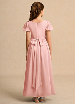 Azazie Joss Flower Girl Dresses Rosette A-Line with Sleeves Chiffon Dress image10