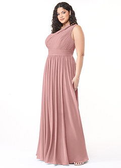 Azazie Molly Final Sale Dusty Rose A-Line One Shoulder Chiffon Dress image9