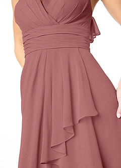 Azazie Aviv Bridesmaid Dresses Amethyst A-Line Pleated Chiffon Dress image4