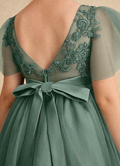 Azazie Queenie Blumenmädchenkleider A-Linie Spitze Kleid Eukalyptus image6