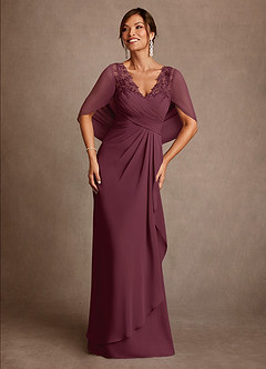 Azazie Santa Clara Moeder van de bruid jurken A-Lijn Jurk van Kant Cabernet image1