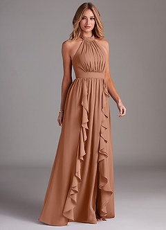Azazie Avary Bridesmaid Dresses Bronzer A-Line Pleated Chiffon Dress image5