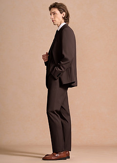 front James Ganache Structured Stretch 3-piece suit