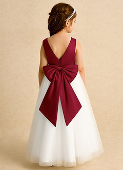 Azazie Eleni Sukienki dla dziewczynek sypiących kwiaty Suknia balowa Ukłon Tiul Długość kostki Sukienka image2