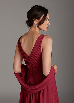 Azazie Kris Mother of the Bride Dresses Burgundy A-Line Sequins Chiffon Dress image5