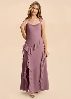 Azazie Sloane Junior Amethyst A-Line Sweetheart Neckline Chiffon Dress image6