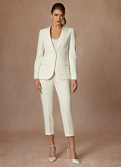 front Kennedy Ivory Performance-Blazer mit raffiniertem Webmuster