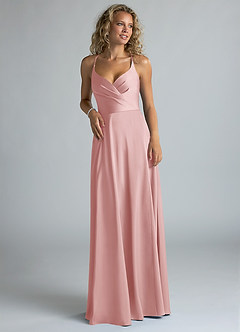 Azazie Davis Brudtärnklänningar Klä av A-Linje i Stretch Satin Plisserad Puderrosa image4