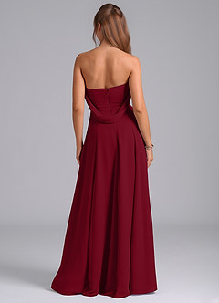 Azazie Almina Jurken voor bruidsmeisjes Converteerbaar Jurk van Chiffon met A-Lijn Off the Shoulder Bourgondië image7