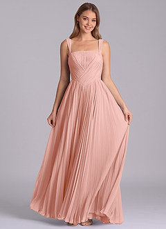 Azazie Mina Bridesmaid Dresses Rosette A-Line Pleated Chiffon Dress image4
