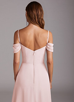 Azazie Marley Bridesmaid Dresses Blushing Pink A-Line Off the Shoulder Chiffon Convertible Dress image10