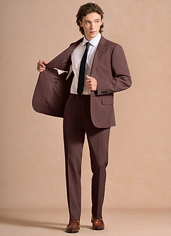 front James Espresso Structured Stretch Suit