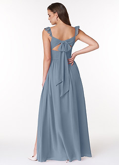 Azazie Metz Bridesmaid Dresses Dusty Blue A-Line Sweetheart Ruched Chiffon Dress image2