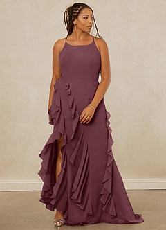 Christian Siriano Bridal for Azazie 1006 Bridesmaid Dresses Sangria Mermaid Ruched Chiffon Dress image10