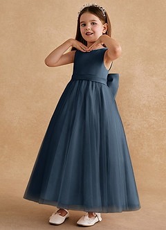 Azazie Cookie Flower Girl Dresses Neptune A-Line Bow Tulle Dress image4