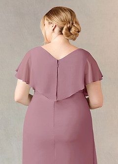 Azazie Julia Mother of the Bride Dresses Vintage Mauve Sheath V-Neck Pleated Chiffon Dress image14