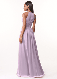 Azazie Bonnie Vestidos de madrinha de casamento Vestir Lilás Fosco de Chiffon de Linha A com Plissado image2