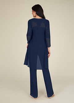 Azazie Florida Mother of the Bride Dresses Dark Navy Jumpsuit/Pantsuit Sequins Chiffon Dress image3