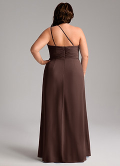 Azazie Eren Brudtärnklänningar Klä av Tubklänning i Chiffong Ena axeln Ganache image9