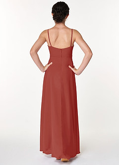 Azazie Naeem Junior Terracotta A-Line Ruched Chiffon Dress image2