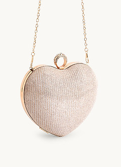 front Shimmering Heart Clutch