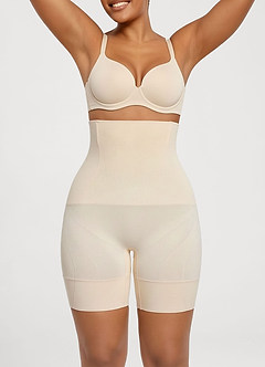 front Nahtlose Shapewear-Shorts mit Bauchkontrolle und Oberschenkelformung