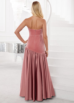 Barbie™ ❤ AZAZIE 4010 Asymmetrical Velvet and Stretch Satin Dress image2