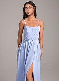 Azazie Kailee Bridesmaid Dresses Ice A-Line with Pockets Chiffon Dress image2