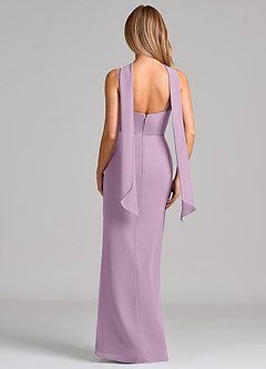 Azazie Calandra Bridesmaid Dresses Wisteria Sheath Pleated Chiffon Dress image2