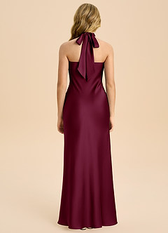 Azazie Chickie Junior Etui Plissee Stretch-Satin Kleid Maulbeerrot image2