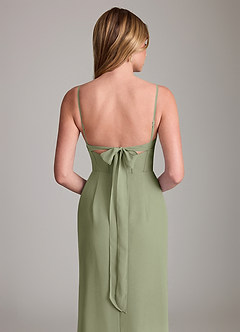 Azazie Mai Bridesmaid Dresses Pistachio Sheath Pleated Chiffon Dress image6