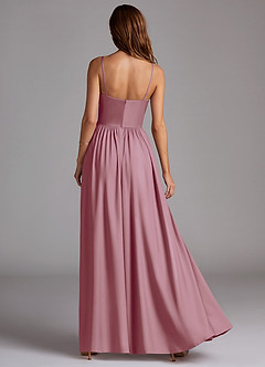 Azazie Calianna Bridesmaid Dresses Vintage Mauve A-Line Off the Shoulder Stretch Satin Convertible Dress image4