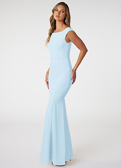 Azazie Nicolina Bridesmaid Dresses Sky Blue Mermaid Square Neckline Stretch Crepe Dress image3