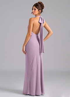 Azazie Velli Bridesmaid Dresses Wisteria Mermaid Bow Chiffon Dress image7