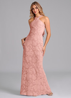 Azazie Doretta Bridesmaid Dresses Rosette Mermaid Pleated Floral Burnout Dress image5