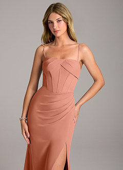 Azazie Chantel Bridesmaid Dresses MAI TAI Sheath Strapless Chiffon Convertible Dress image2